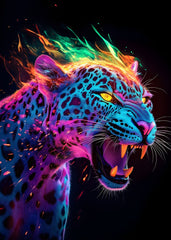 Leopard in Fiery Roar