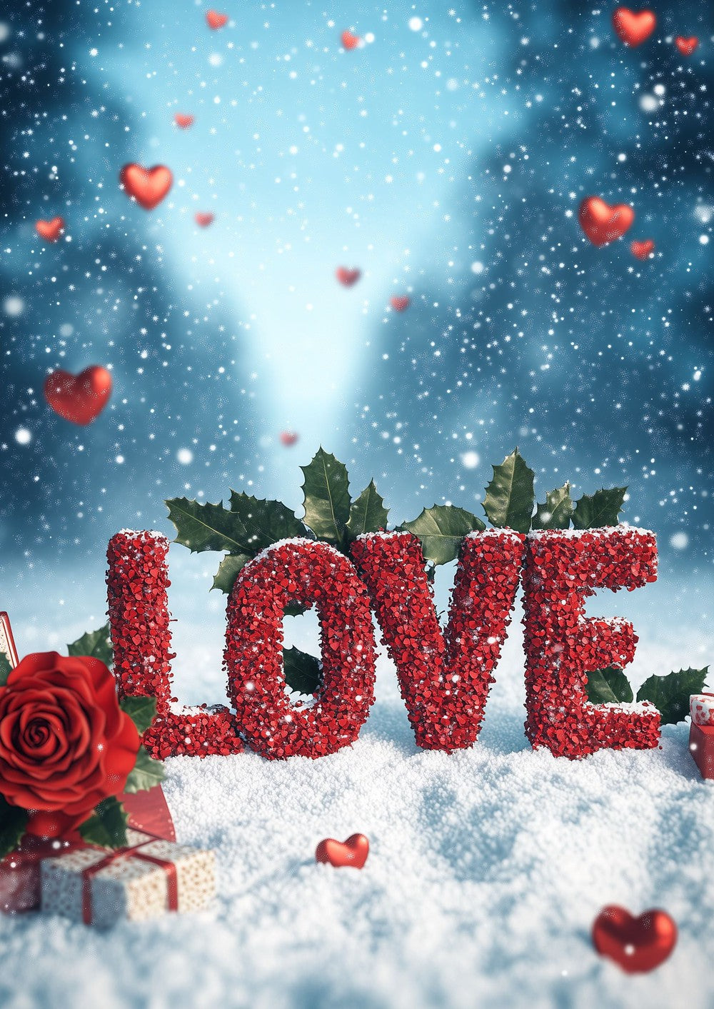 Rose of Love in Snow