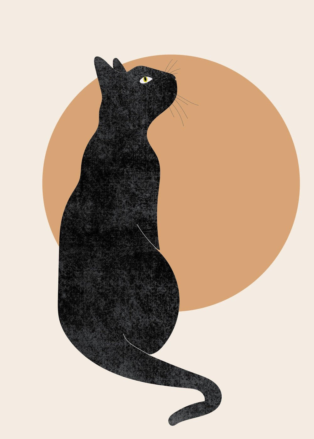 Abstract Black Cat Simple Line Art