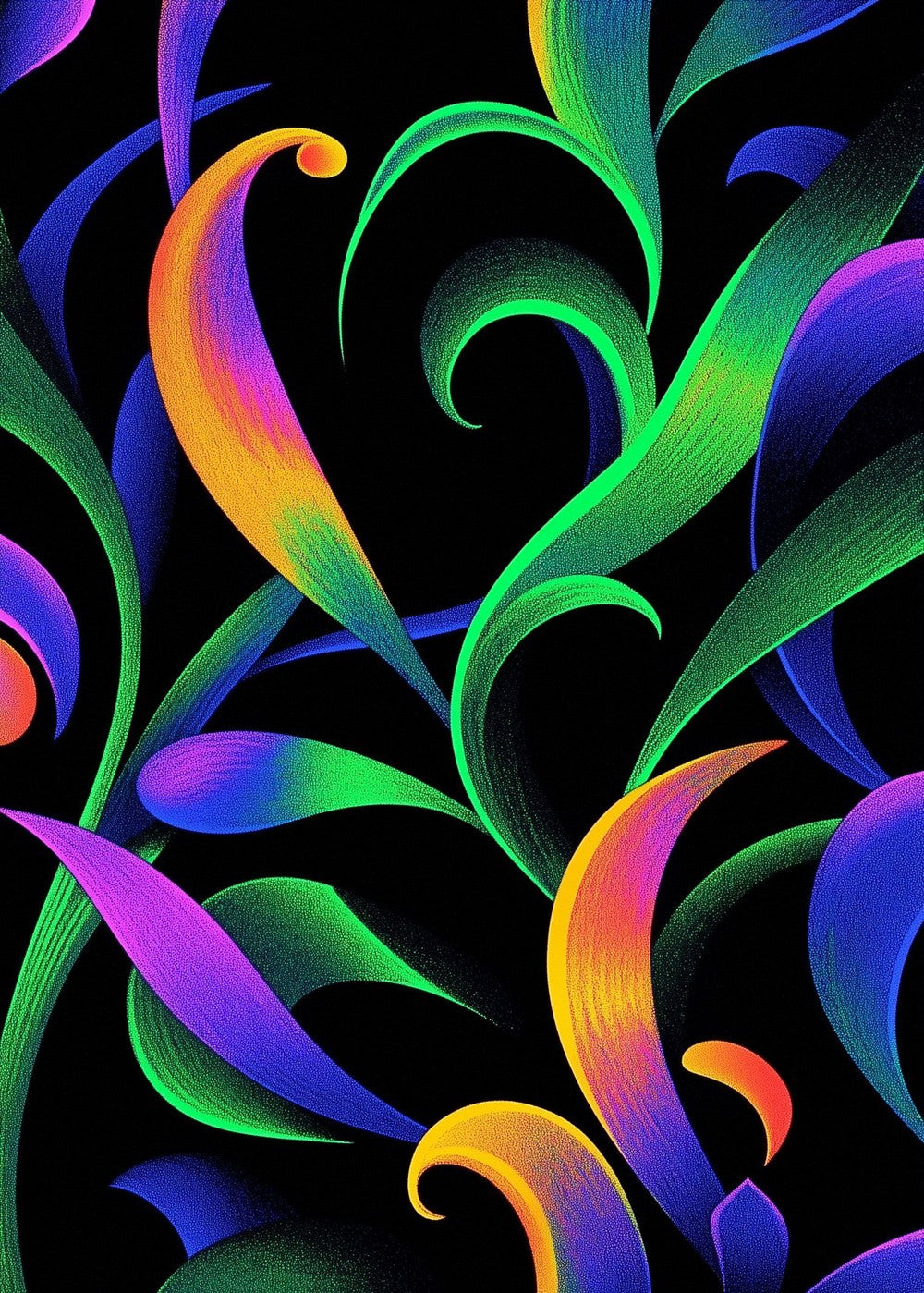 Psychedelic Abstract Grass Leaves