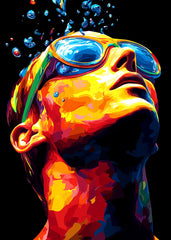 Colorful Swimmer Portrait