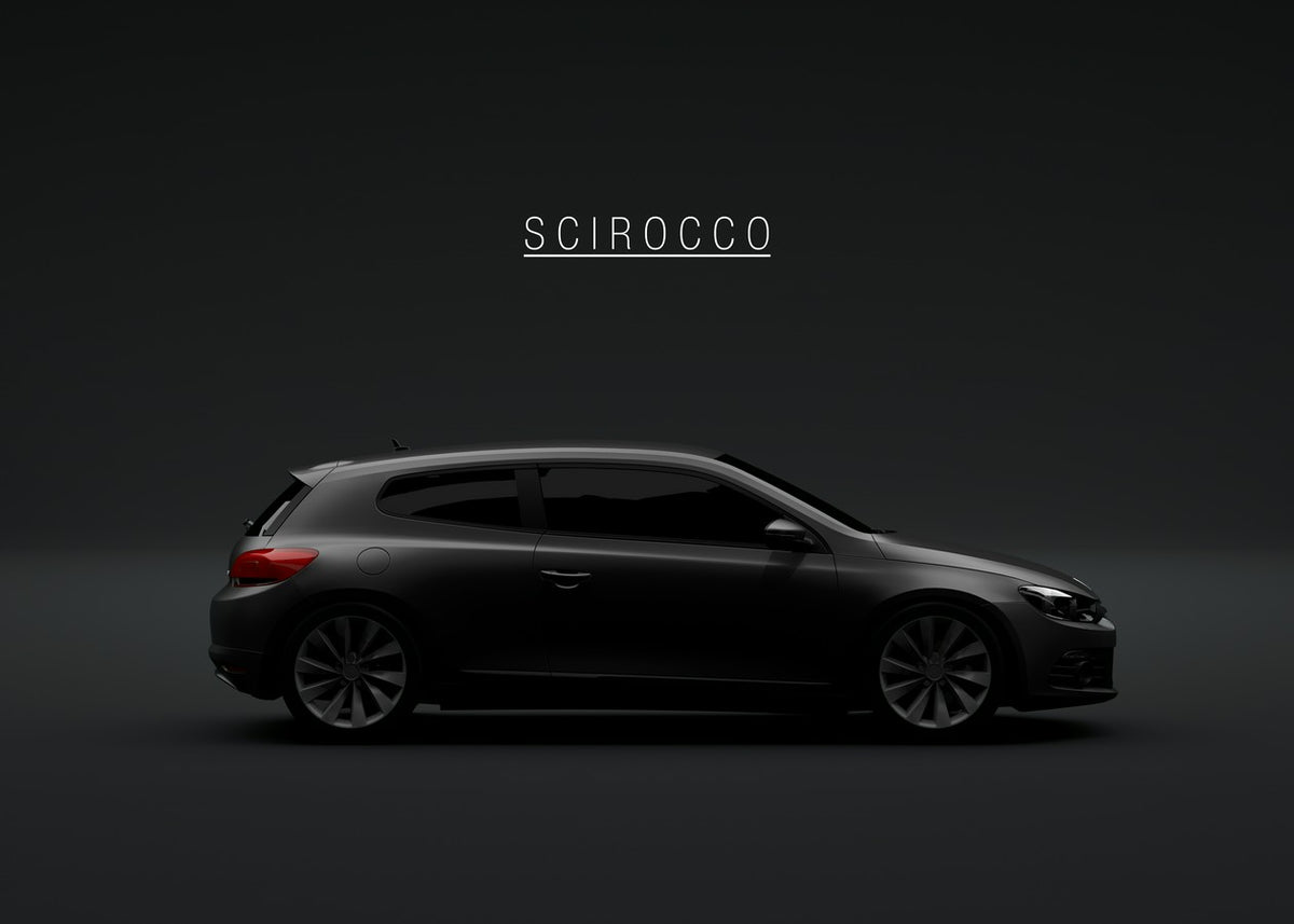  A sleek side-profile of the Volkswagen Scirocco, capturing its sporty design and aggressive stance. A must-have for VW enthusiasts!