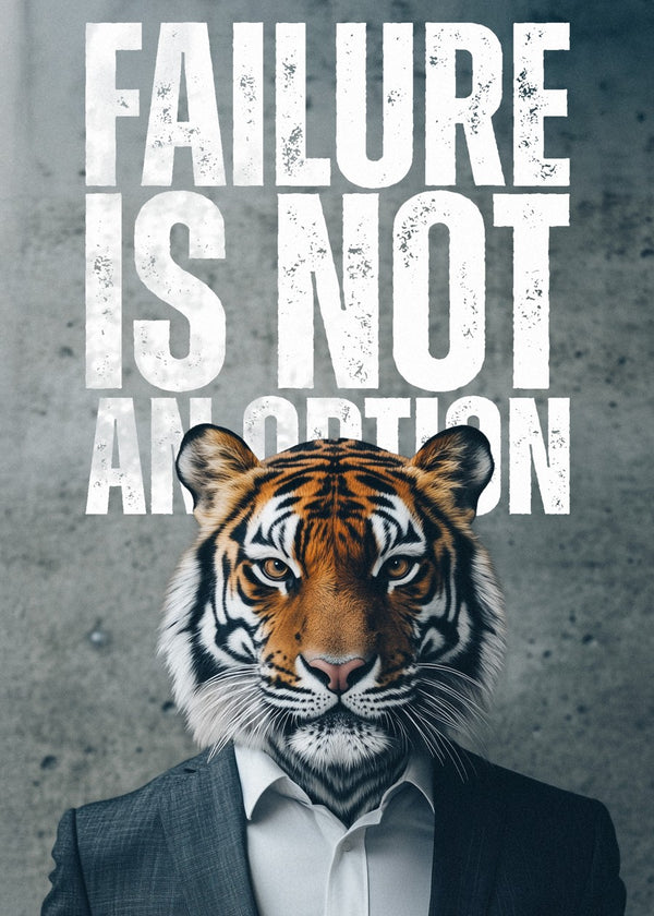 Tiger: Failure Is Not An Option typography