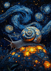 Starry Snail Night Art