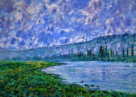 Green plants lakes painting