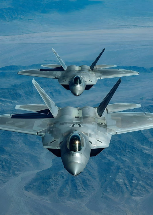 Two F-22 Raptors in Flight