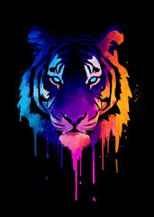 Neon Tiger Face