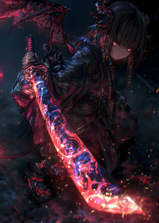 Red Fire Samurai Sword