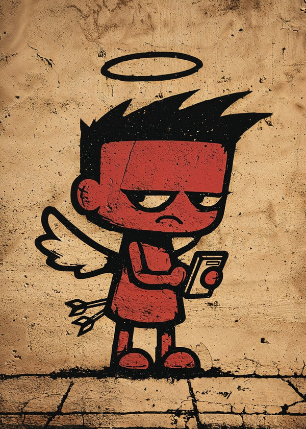 Grumpy Cupid Street Art