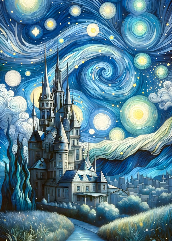the castle starry night blue