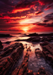 Sunset Rocky seaside