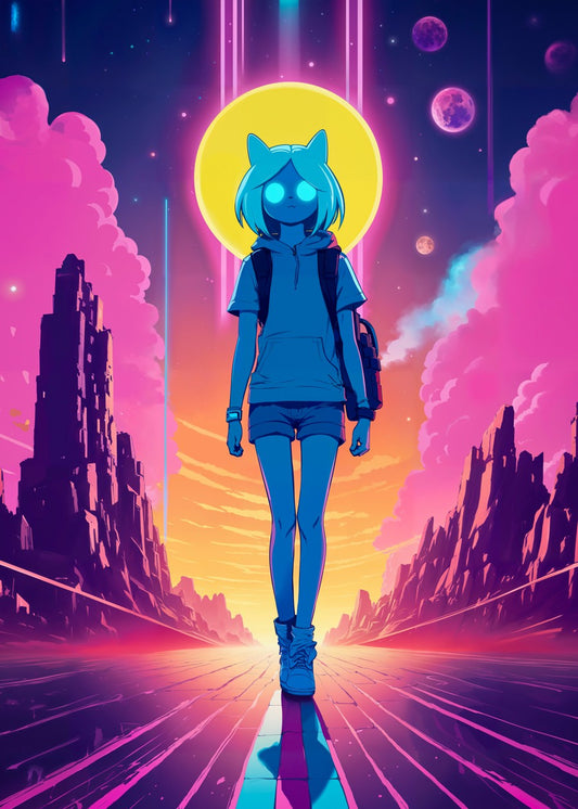 Neon Cyberpunk Neko Girl