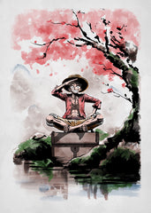 Monkey D Luffy under the tree, One Piece