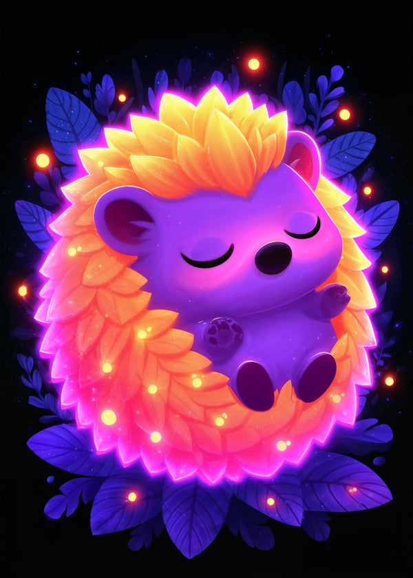 Sleeping Neon Hedgehog