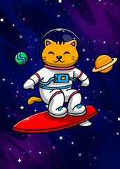 Cat Astronaut, space surfer