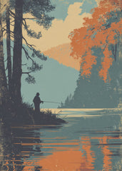 Man Fishing in the Lake