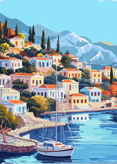 Greek Hillside Village Symi