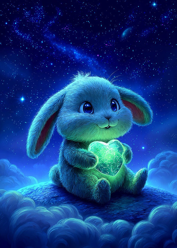 Bunny with a Glowing Heart