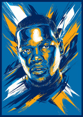 Blue and Gold Portrait Illustr
