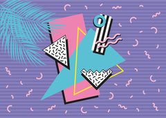 80s Summer Retro Palm Leaves 