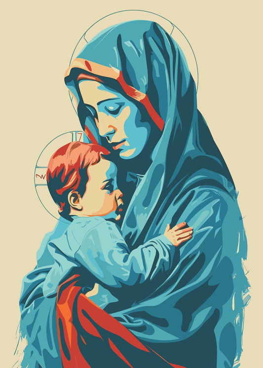 Madonna and Child Illustration