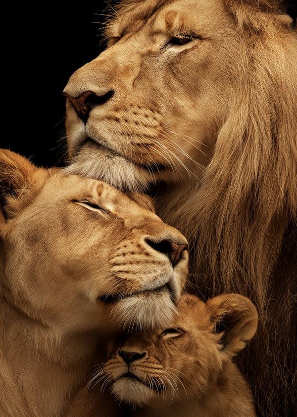 Lion Family Embrace