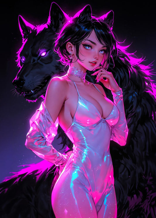 Neon Wolf Lady
