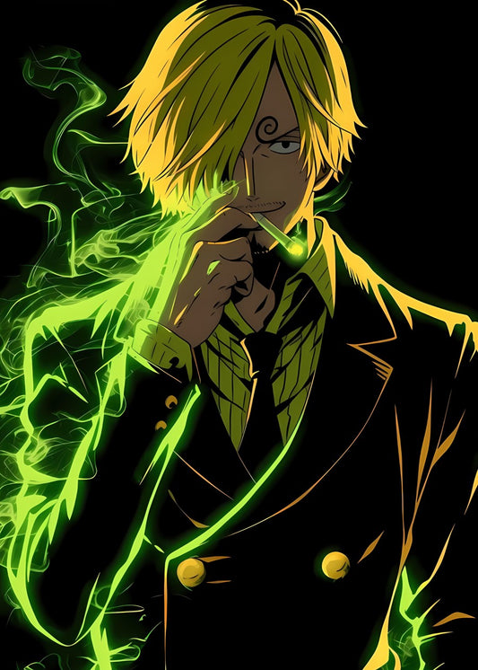 Sanji Green Flame Aura, One Piece