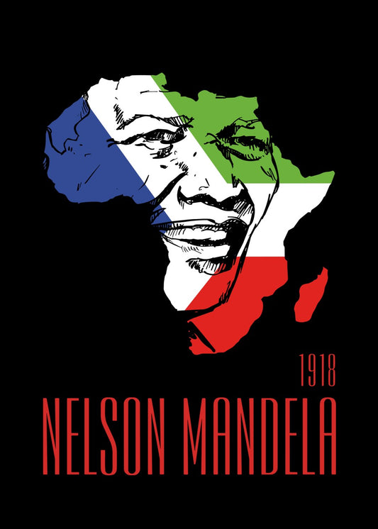 Nelson Mandela 1918 Africa Map