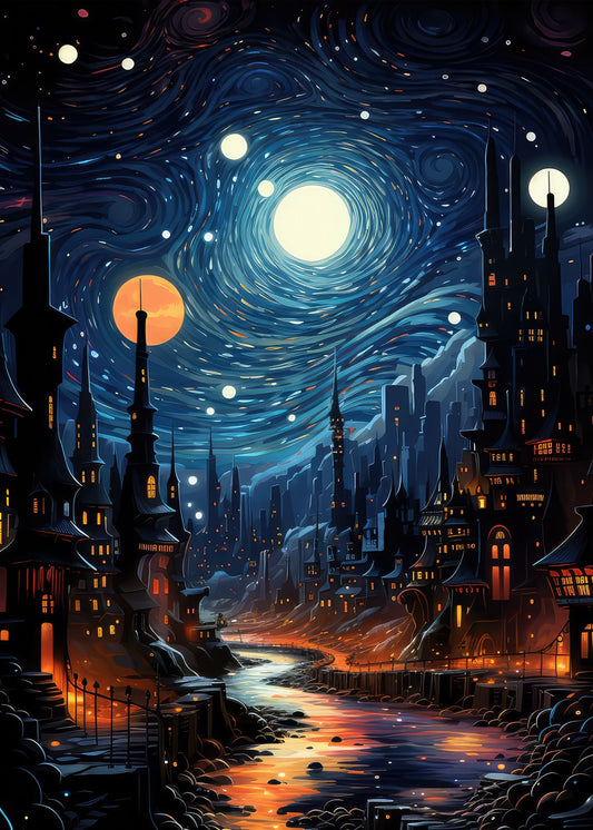 Futuristic Fantasy City night