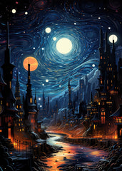 Futuristic Fantasy City night