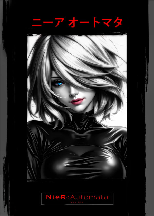 nier automata black white