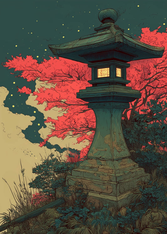 Stone Lantern in Garden