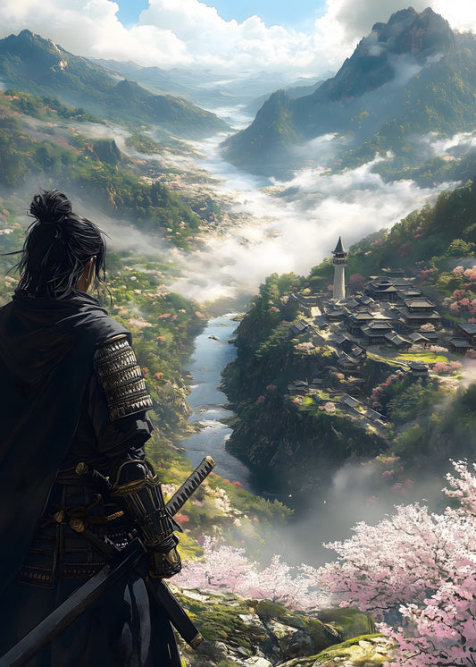 Samurai's Tranquil Vigil