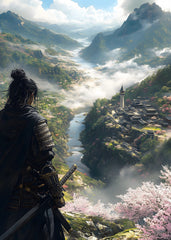 Samurai's Tranquil Vigil