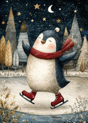 Penguin Ice Skating Joy