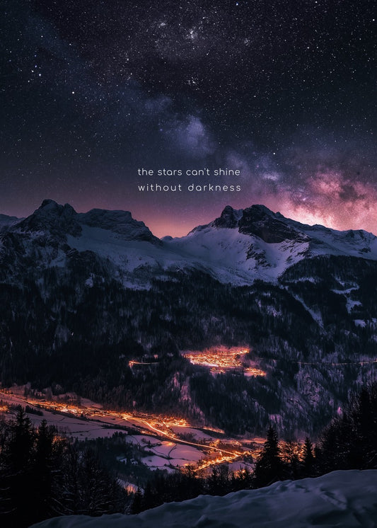 Stars And Snowy Peaks