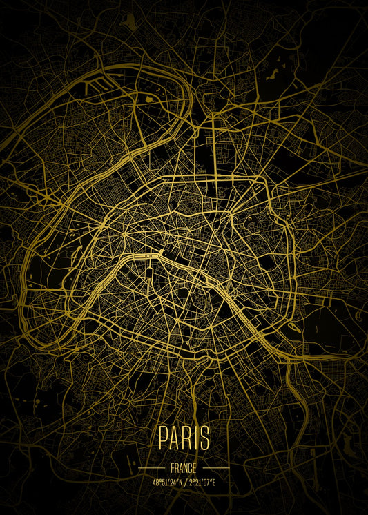 Paris lights city map