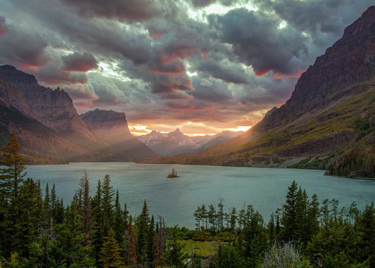 Sunset At St Mary Lake Glacier