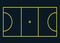 Minimalist Netball Court Art