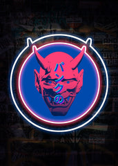 Neon Cyberpunk Japanese Mask