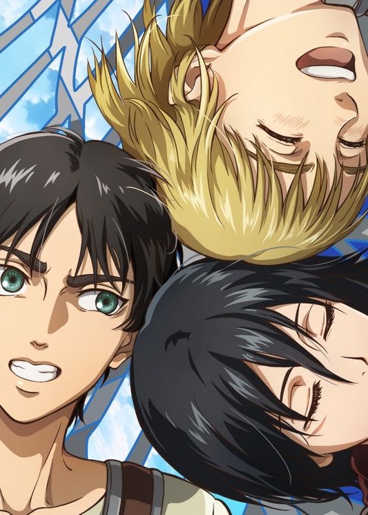 Mikasa, Armin and Eren, Attack on titan