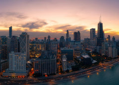 Chicago Skyline at Sunset