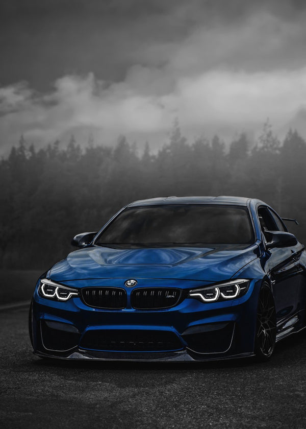 Blue BMW car