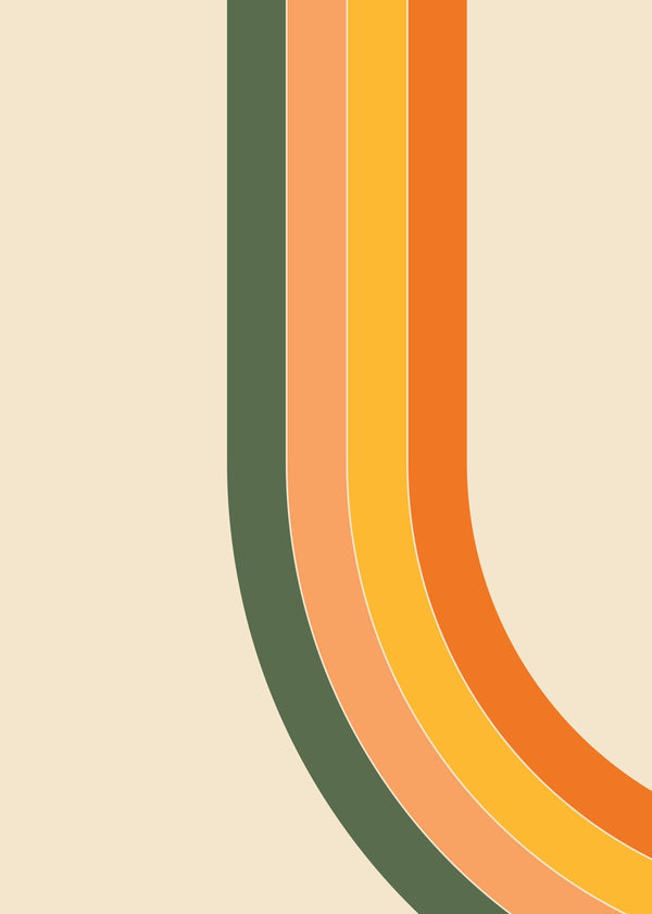 Retro Curved Line Art