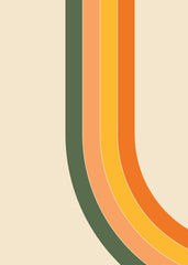 Retro Curved Line Art