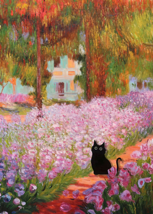 Black cat irises pink