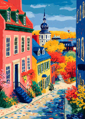 Fauvist Québec Street Scene