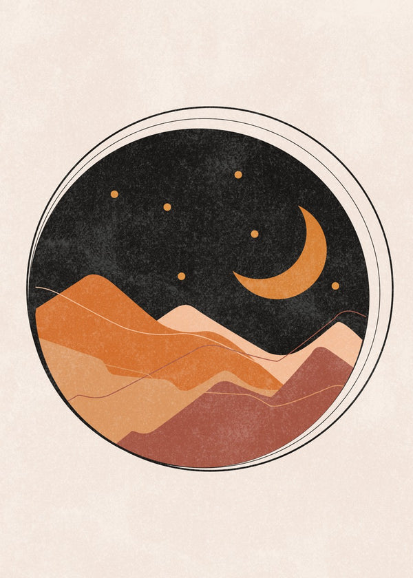 Desert Moon Phases Wall Art