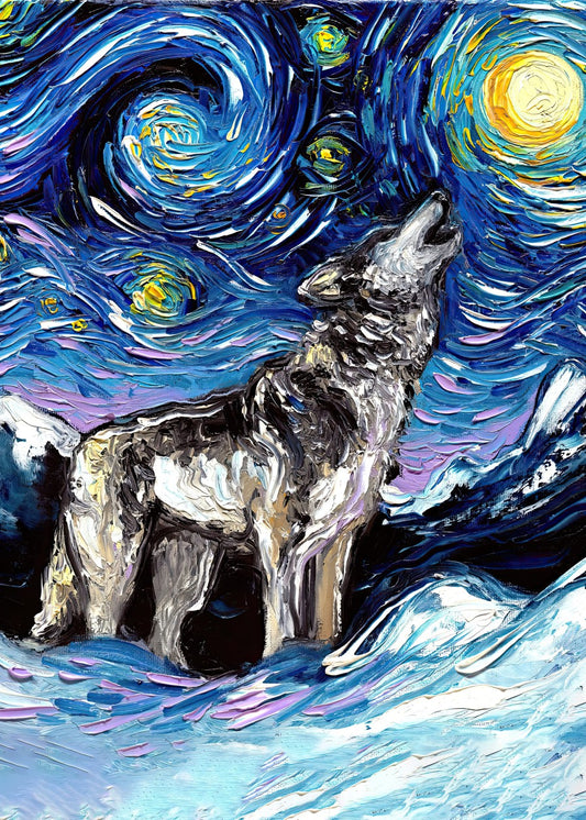 Howling Wolf Starry Night 